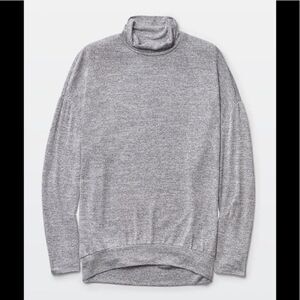 Aritzia Wilfred Free Martha Mock Neck Sleeve Sweater in Gray Sz Small